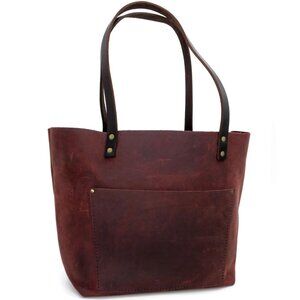 Portland Leather Goods Merlot Large Classic Tote Bag Shoulder Purse